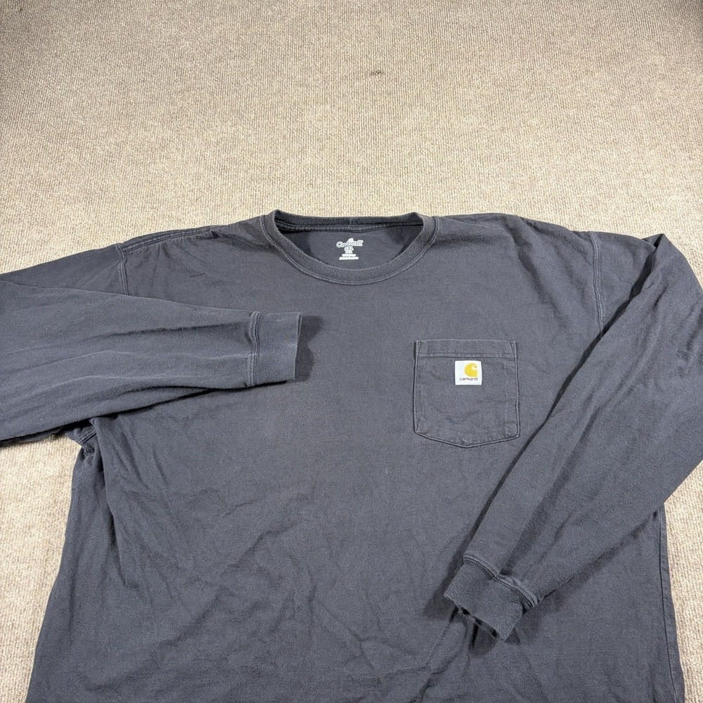 Carhartt ShirT Mens 2XL Tall Blue Workwear Loose Fit Long Sleeve Pocket K126